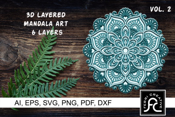 3D Layered Mandala Art: A Versatile SVG Design Asset for Creative Projects