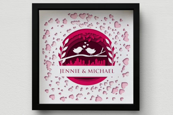 3D Love Bird Shadow Box SVG: A Valentine’s Day Design Asset for Content Creators