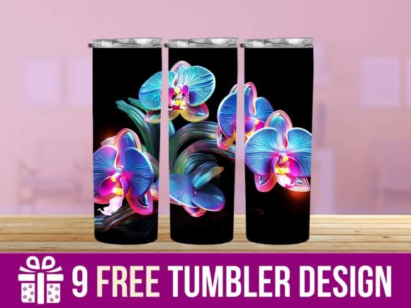 3D Neon Flower Tumbler Wrap Designs Review for Real Projects