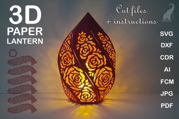 3D Paper Lantern with Roses SVG Template Review for Digital Sellers
