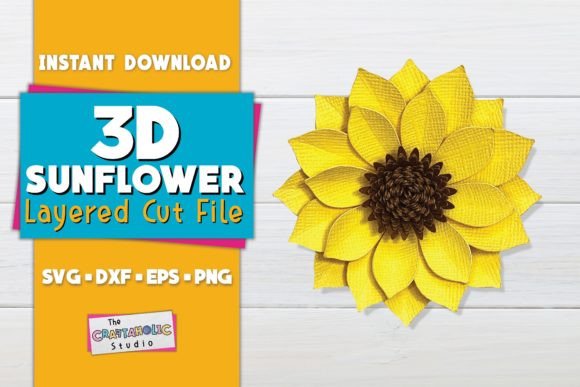 3D Sunflower Floral: 3D SVG for Paper Flowers