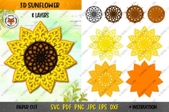 3D Sunflower Mandala Layered Flower SVG Review