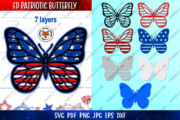 3D SVG Shapes for Local Business Branding: The Patriotic Butterfly Design