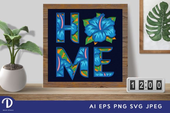 Azalea 3D Shadow Box - Home Shadow Box: A Versatile SVG Asset for Creative Branding