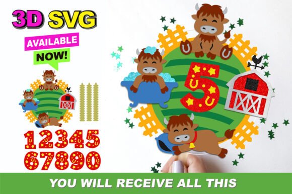 Baby Bull Cake Topper 3D SVG Review for Birthday Design Projects