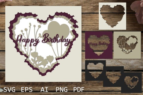 Birthday Layered Card, 3D SVG Design Review