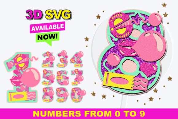 Bubble Gum Pink Numbers 3D SVG Review for Real Projects
