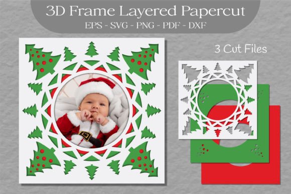 Christmas 3D Frame Layered Papercut SVG Review for Digital Sellers