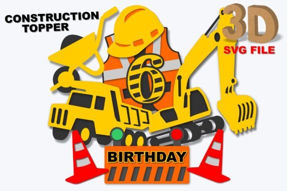 Construction Topper 3D SVG: A Versatile Design Asset for Crafts and Graphics