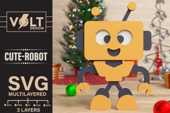 Cute Robot 3D SVG: A Versatile Shape for Creative Crafters