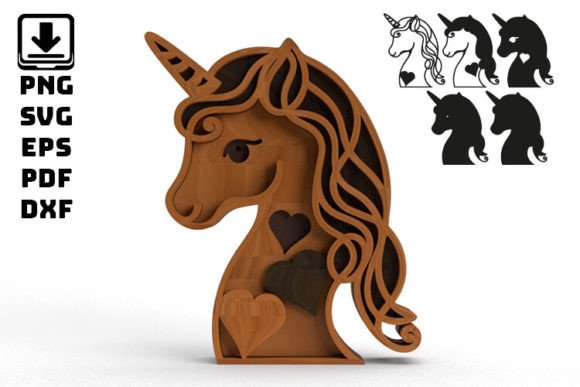 Cute UNICORN Layered 3D: A Playful Laser Cutting Design for Wall Decor Projects