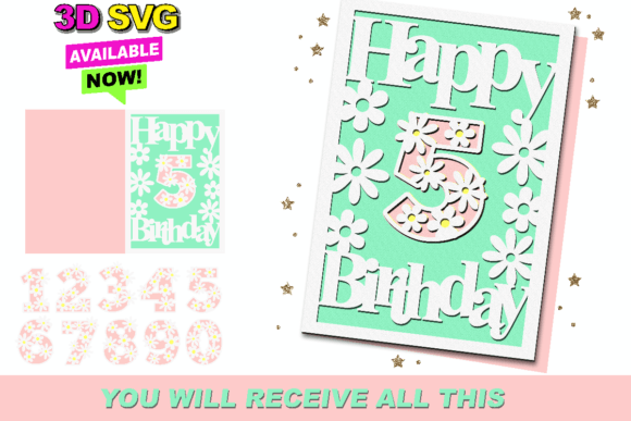 Daisies Happy Birthday Card 3D SVG β A Cute and Festive Shape for Crafters