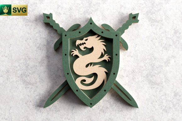 Dragon Crest 3D SVG Shapes for Bold Editorial Design