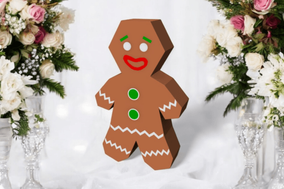 Gingerbread Man Favor - 3D SVG Gift Box Design for Seasonal Branding