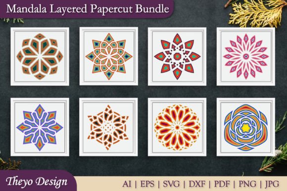 Mandala 3D Layered Papercut Bundle for Laser Cutting & Shadow Boxes