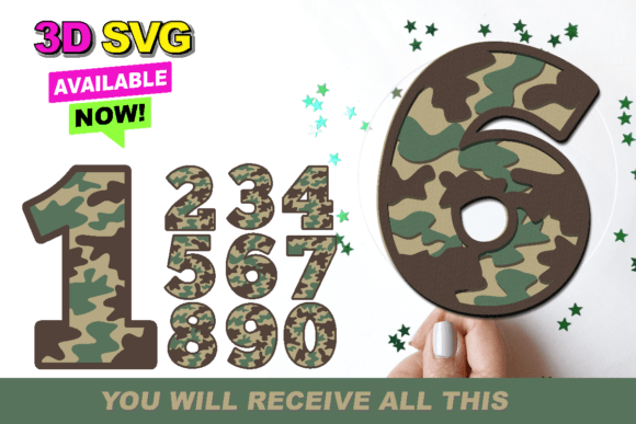 Military Army Texture Numbers 3D SVG: A Bold Embroidery Choice