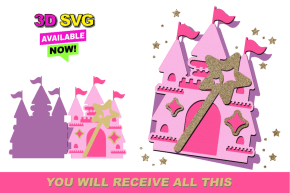 Princess Castle Card 3D: A Laser Cutting Design Asset for Branding and Packaging